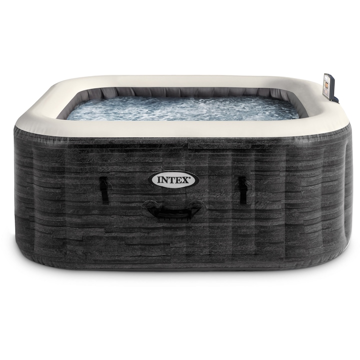 Надуваемо джакузи PureSpa Deluxe Square Bubble Intex 28450NP, 175x175xH71cm, Greystone, PVC, 4 места