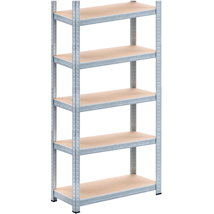 Raft metalic depozitare, Monzana, argintiu, otel galvanizat, 170x75x30cm, 350kg