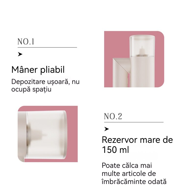 Aparat de calcat vertical cu aburi, Fudisenn ，1000 W, 20 g/min, compact si pliabil, rezervor detasabil 150 ml, Eliminare eficienta a ridurilor din haine，husa, roz