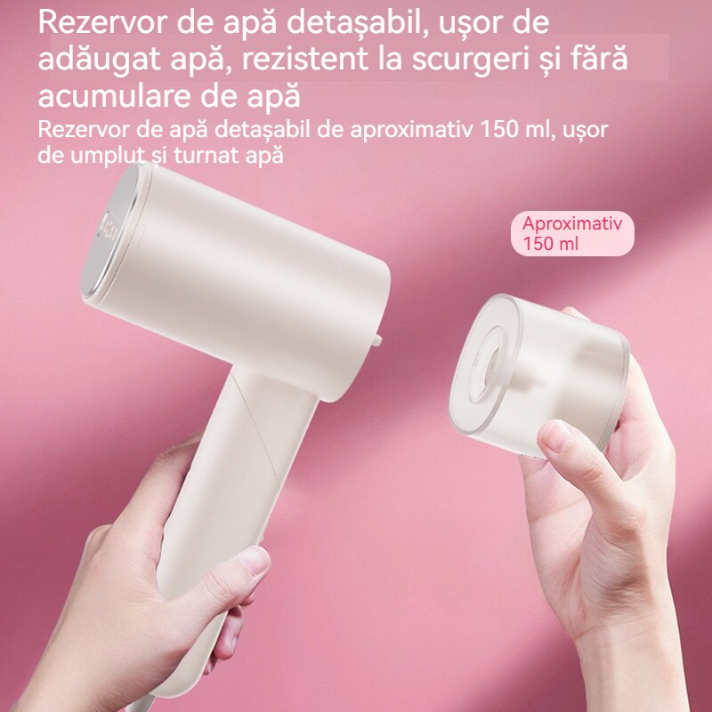 Aparat de calcat vertical cu aburi, Fudisenn ，1000 W, 20 g/min, compact si pliabil, rezervor detasabil 150 ml, Eliminare eficienta a ridurilor din haine，husa, roz