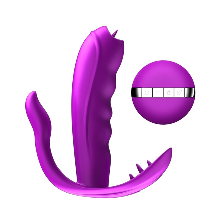 Vibrátor pároknak fűtéssel, B - Series Fox, 10,1cm x 10,9cm, szilikon, ABS, távirányítóval