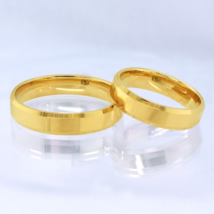 Eljegyzési gyűrű, KingGold, lapos, 585 arany, 21-es méret