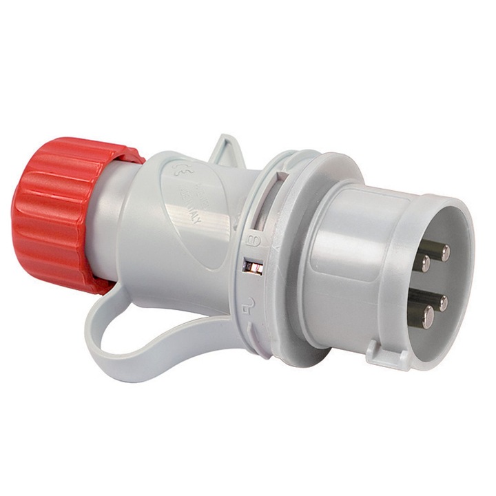 Fisa Portabila Industriala, 3P+N+E, 16A, 400V, 6h, IP44, Cablare Rapida, Culoare Rosie, Fanton, 130x70x91mm
