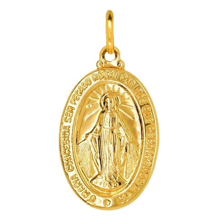 Medalion din aur 585, KingGold, bijuterie cu simbol religios, elegant, 14K