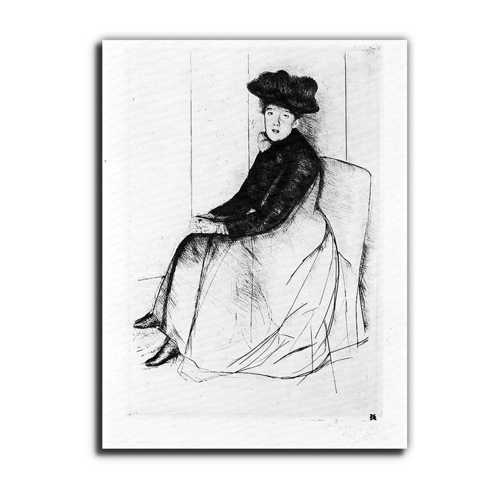 Mary Cassatt: Elgondolkozva, vászonkép, 65x85