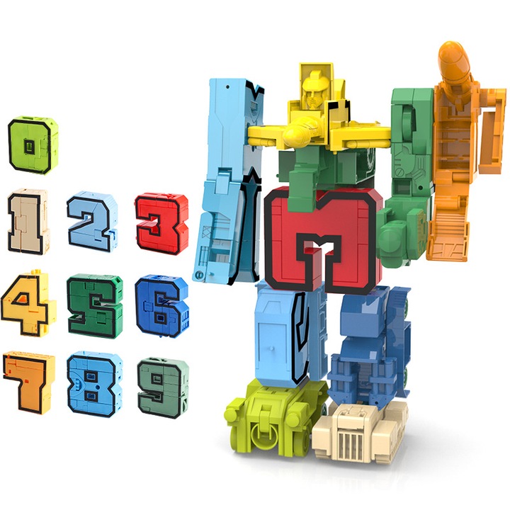 Играчка робот за цифрова трансформация, 10 модула, живи цветове, 16,5x22x2,5 см