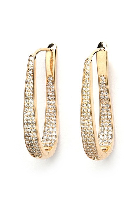 AVANT-GARDE PARIS, Cercei drop cu cristale, Auriu, Transparent