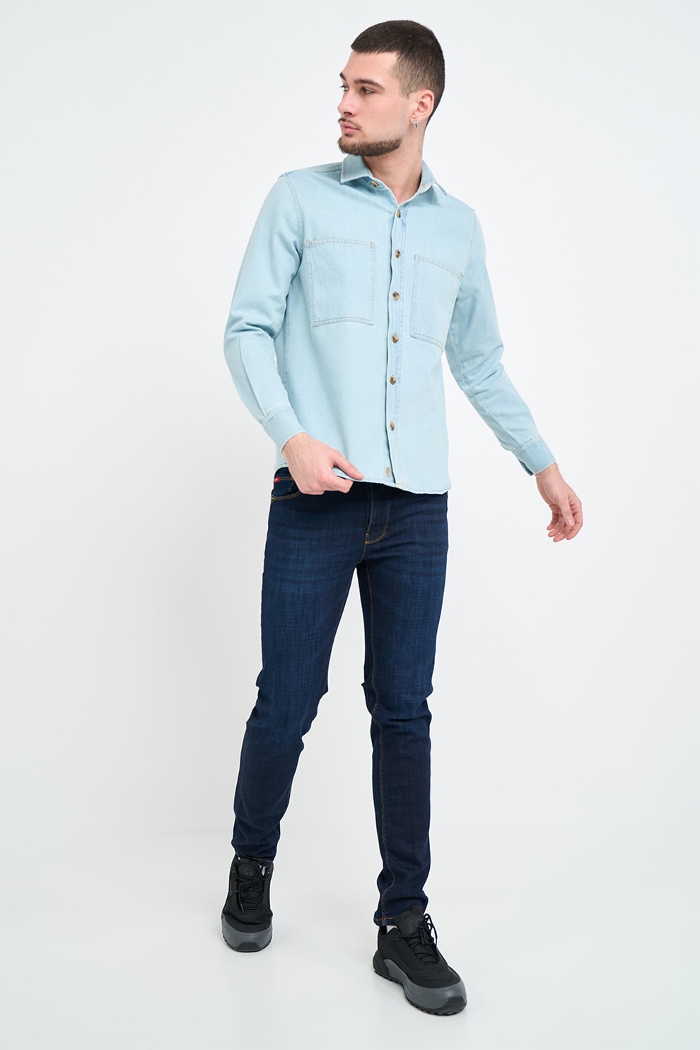 Lee Cooper, Camasa de denim, Albastru glaciar, XL