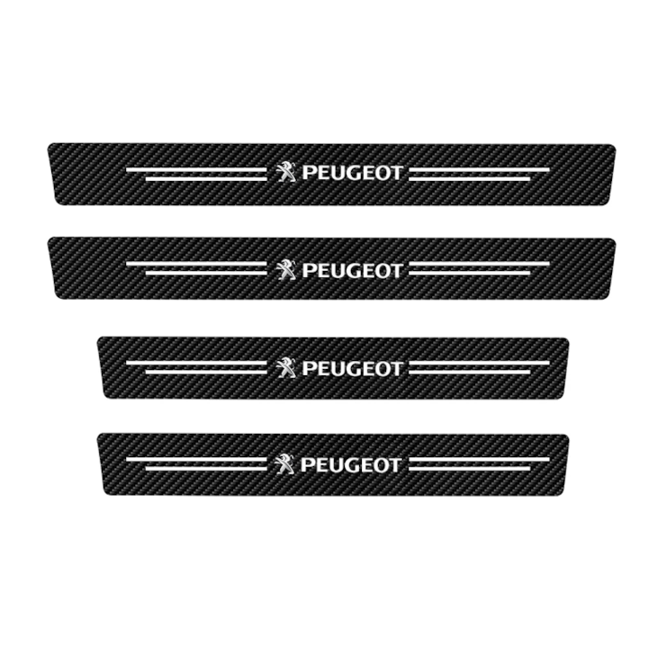 4 bucati pentru Peugeot Autocolante din fibra de carbon anti-zgarieturi Protector pentru pragurile usilor auto peugeot 208 3008 2008 308 508