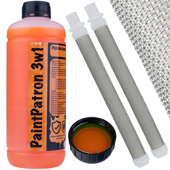 Pachet Rosfix conservant si de curatare PaintPatron 3w1 1L + 2 Filtre 60 mesh, portocaliu