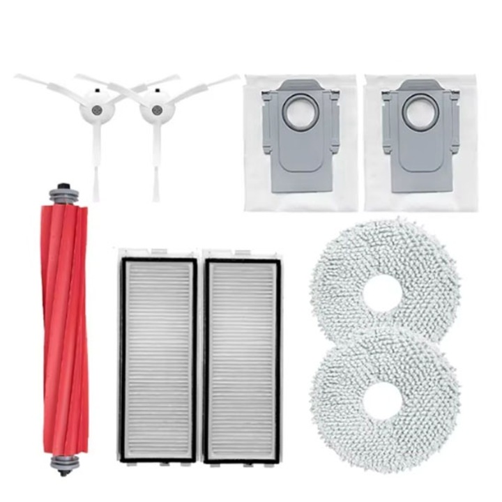 Set accesorii pentru Robot de aspirare Roborock Qrevo Pro / Qrevo MaxV / Qrevo S / Qrevo Plus, 1 x perie centrala, 2 x perie laterala, 2 x filtru Hepa, 2 x mop circular, 2 x sac colectare praf, 1 x perie curatat praf, 1 x cutit