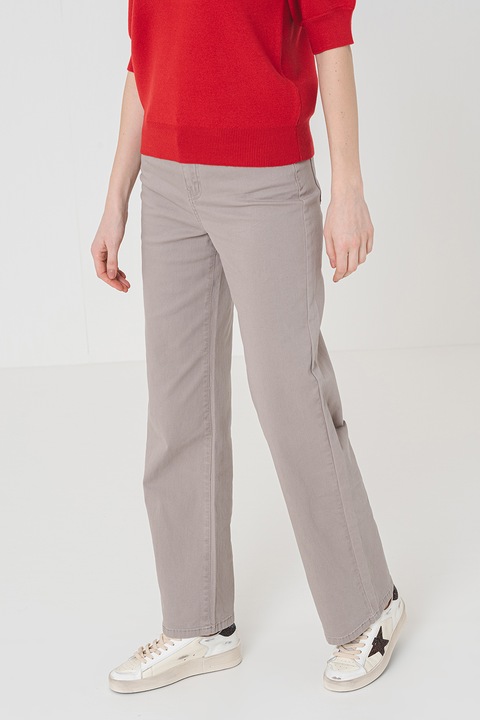 Vero Moda, Blugi cu croiala ampla, din amestec de bumbac, Maro taupe deschis