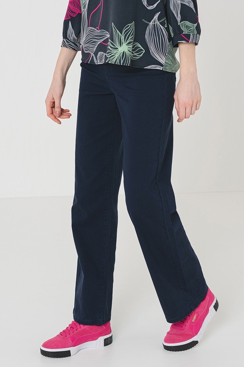 Vero Moda, Bő szárú pamuttartalmú farmernadrág, Tengerészkék