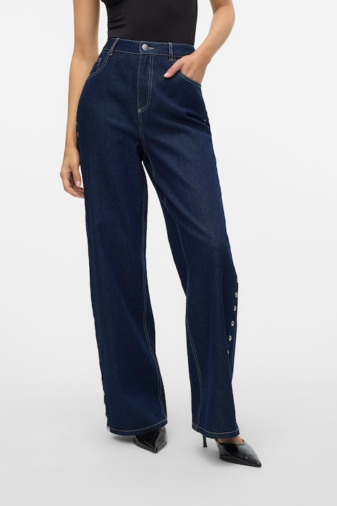 Vero Moda, Дънки с широк крачол, Тъмносин