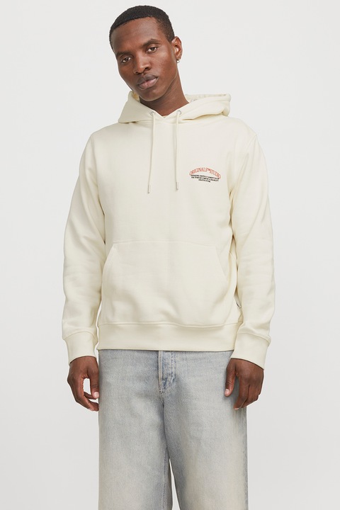 Jack & Jones, Hanorac cu imprimeu Frederik, Rosu/Negru/Alb murdar