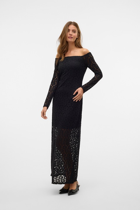 Vero Moda, Hosszú csipkeruha, Fekete