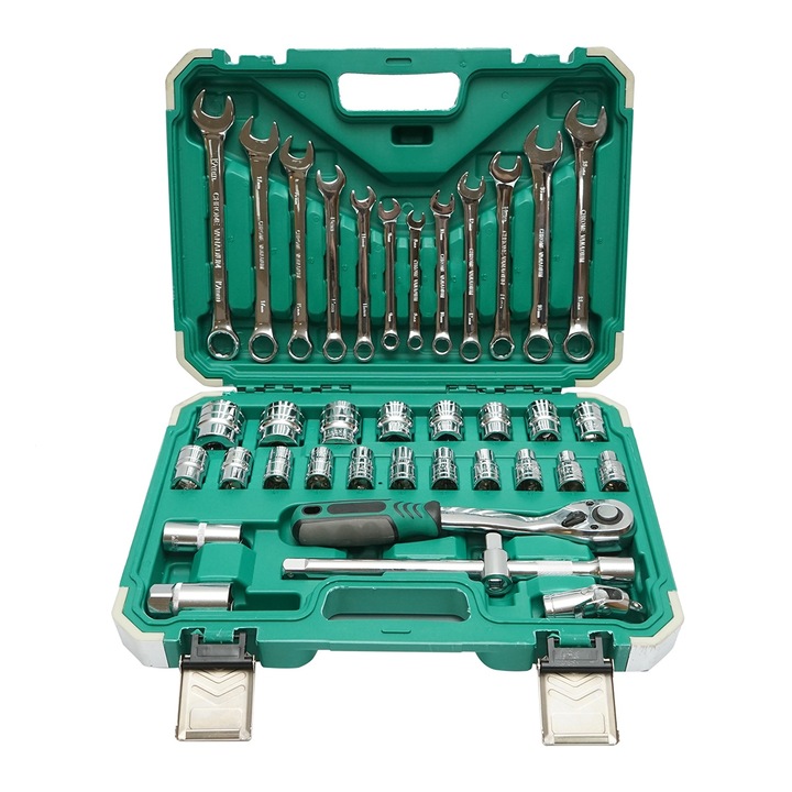 Trusa chei tubulare 8-32mm si chei fixe combinate 8-19mm, 1/2 antrenor cu clichet 37 piese Breckner Germany