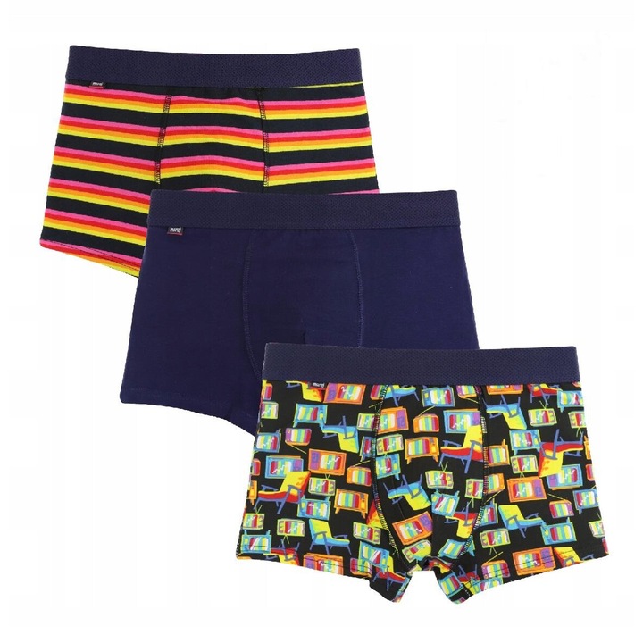 Moraj fiú boxer, 3 db-os szett, trópusi modellek, pamut, kényelmes, 128-134 CM