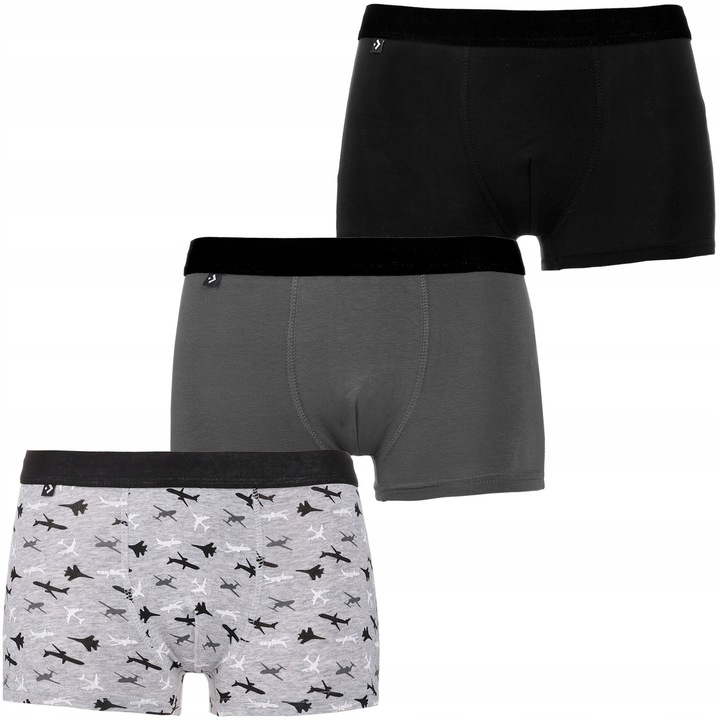 Fiú boxer szett Moraj, 3 db, pamut, semleges színek, gumis derék, tarka, 122-128 CM