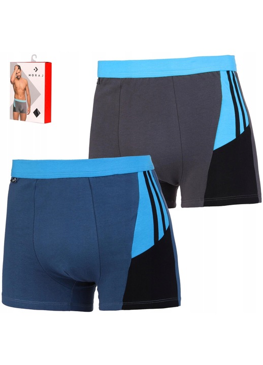 Set 2 perechi boxeri barbati Moraj, bumbac/elastan, multicolor, XL INTL