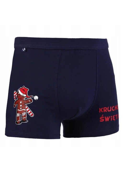 Boxeri barbati Craciun, Moraj, bumbac/elastan, bleumarin, 2XL INTL