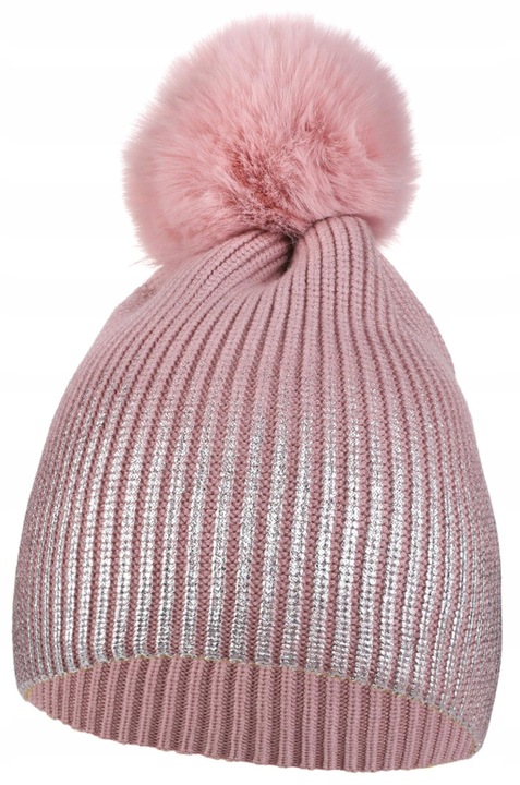 Caciula dama, Moraj, Acril / Poliester, 24 x 20 cm, Roz