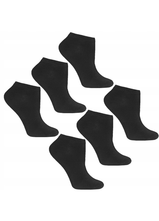 Sosete dama, Moraj, Set 6 perechi, Negru, Bumbac