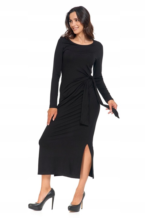 Дамска миди рокля, Moraj, вискоза/еластан, черна