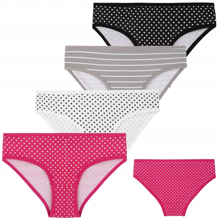 Chiloti Fete Moraj Set 4, Bumbac, Dungi, Elastic, multicolor