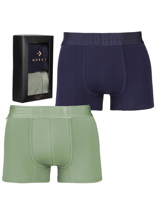 Boxeri barbati Moraj, set 2, Verde/Bleumarin