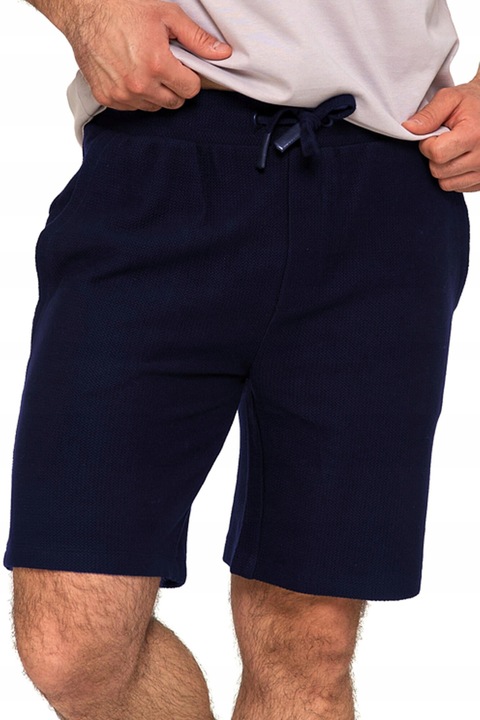 Moraj férfi rövidnadrág, elegáns, sötétkék, pamut