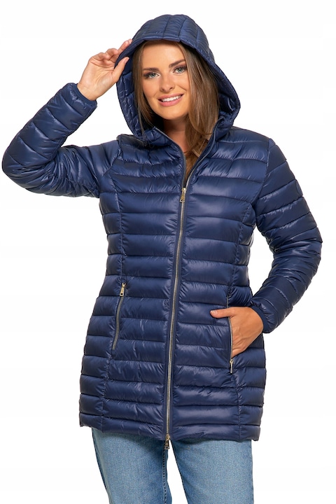 Пухено яке с качулка, Moraj, ватирано, 100% полиамид, тъмносиньо