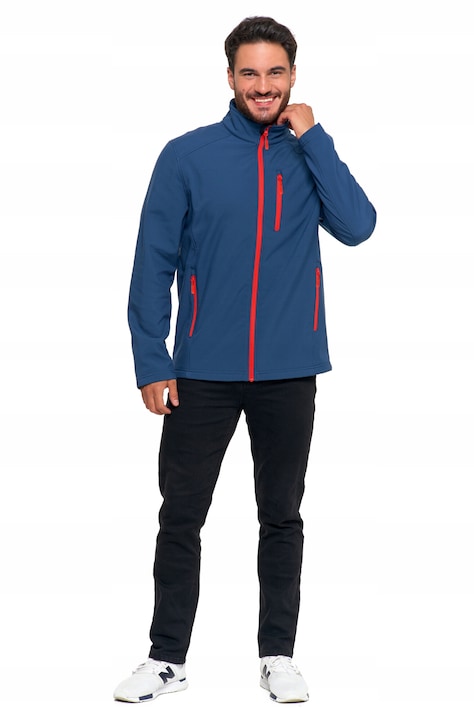 Мъжко софтшел яке Moraj, без качулка, ветроустойчиво, синьо, полиестер