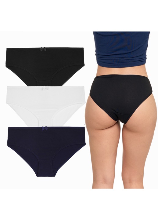 3 pár bikini készlet Moraj, pamut, fekete/fehér
