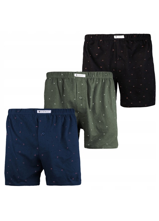 3 pár férfi light boxer készlet, Moraj, pamut, többszínű, 6XL INTL