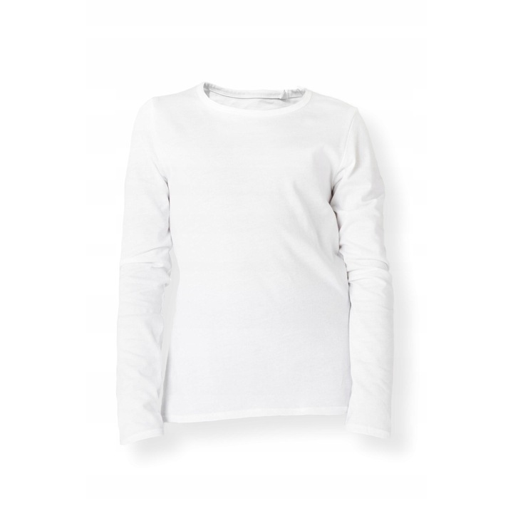 Bluza pentru copii, Moraj, cu maneca lunga, bumbac, alb, 98-104 CM