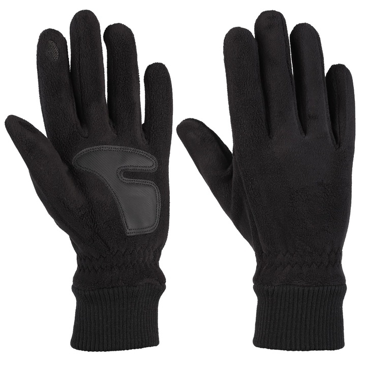 Férfi kesztyű, Moraj, meleg polár, érintőképernyő kompatibilis, 26x10cm, fekete