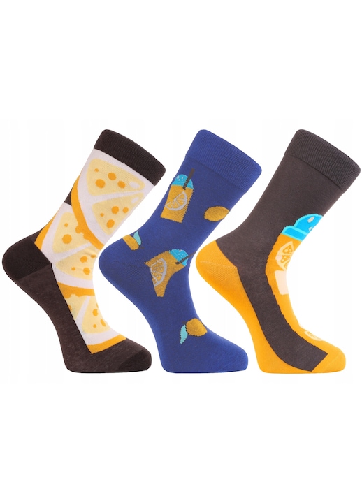 Комплект от 3 чифта мъжки чорапи, Moraj, памук/полиамид/еластан, многоцветни, 43-45 EU