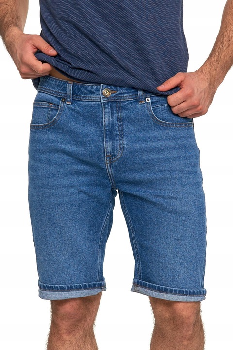 Moraj férfi rövidnadrág, pamut farmer, kényelmes, kék, 3XL INTL