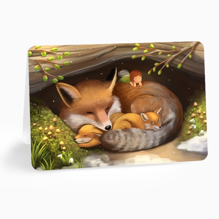 Felicitare Lia si prietenii ”Fox cubs”, Anda Ansheen, A6
