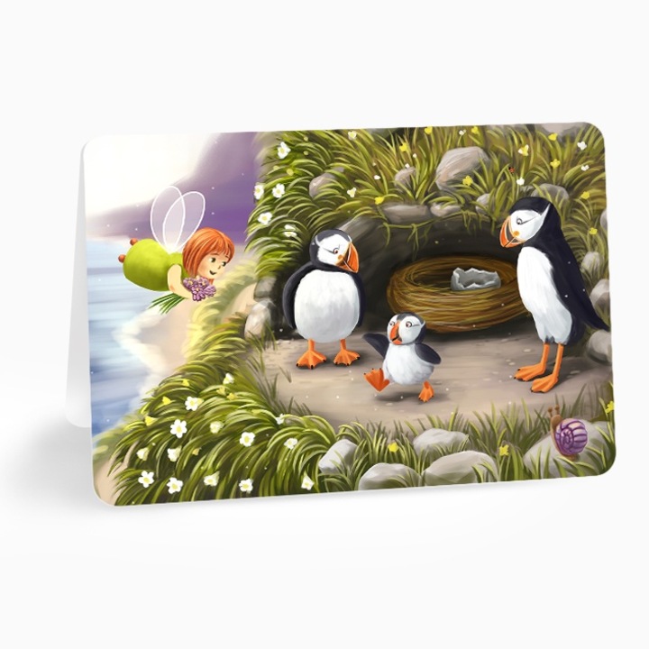 Felicitare Lia si prietenii ”Puffins”, Anda Ansheen, A6