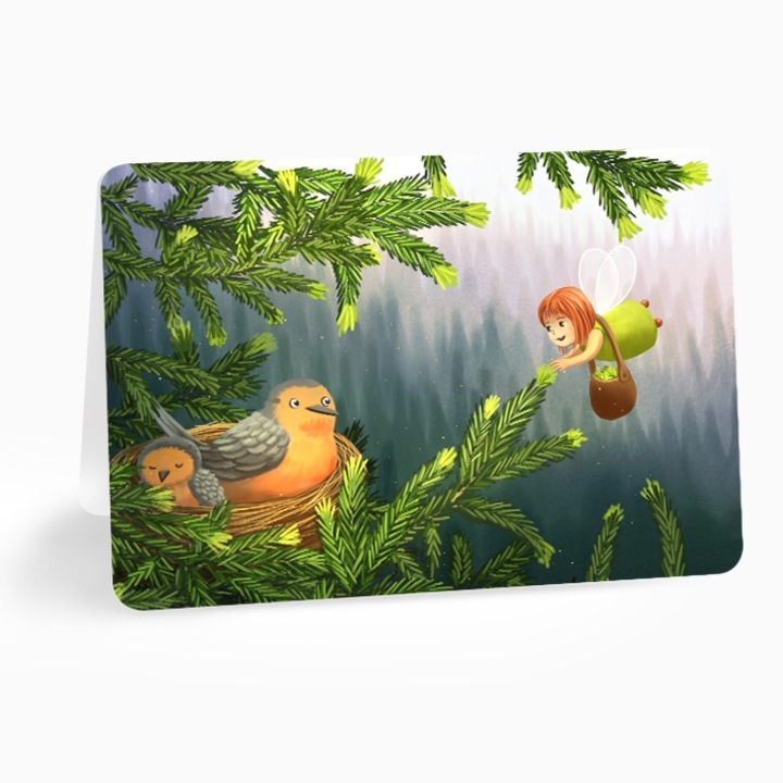 Felicitare Lia si prietenii ”Muguri de brad”, Anda Ansheen, A6