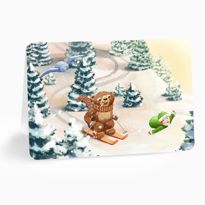 Felicitare Lia si prietenii ”Ski”, Anda Ansheen, A6