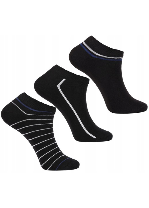 Set 3 perechi sosete barbati, Moraj, poliamida/bumbac/elastan, negru/alb, 39-42 EU