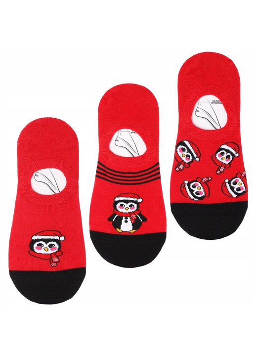 Sosete dama, Moraj, Bumbac, Rosu, 38-41 EU