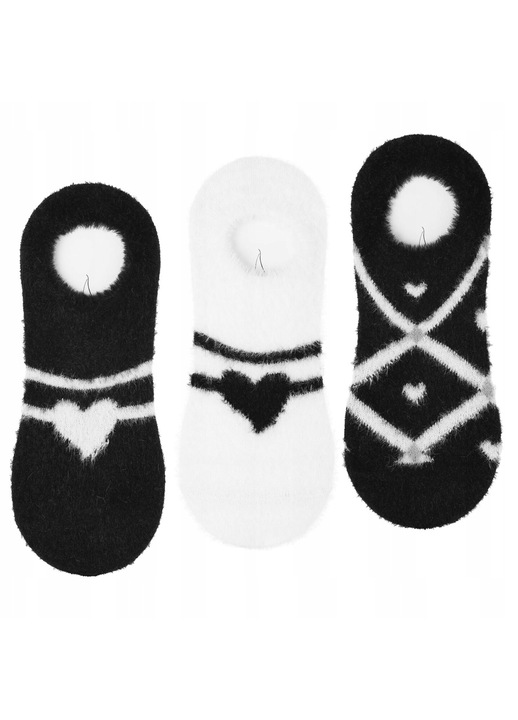 Дамски чорапи, Moraj, Комплект 3 чифта, Полиамид, Бяло/Черно, 38-41 EU