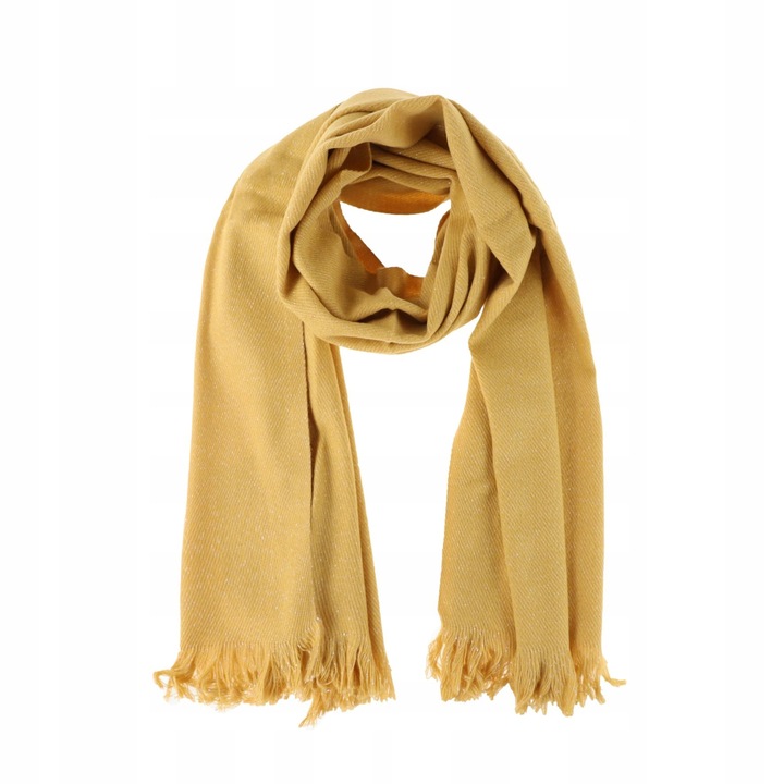 Esarfa dama Moraj, material gros cu fir argintiu, acril, bej