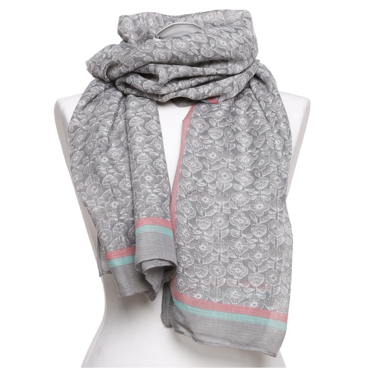 Sal Dama Moraj, lung, subtire, floral, 80x180cm