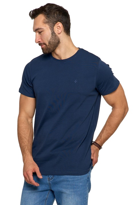 Férfi póló, Moray, pamut, sötétkék, M INTL