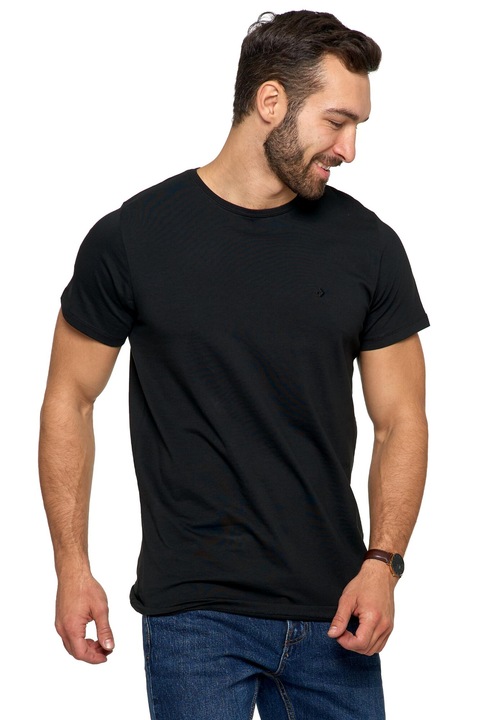 Ferfi polo, kek, pamut, rovid ujju, fekete